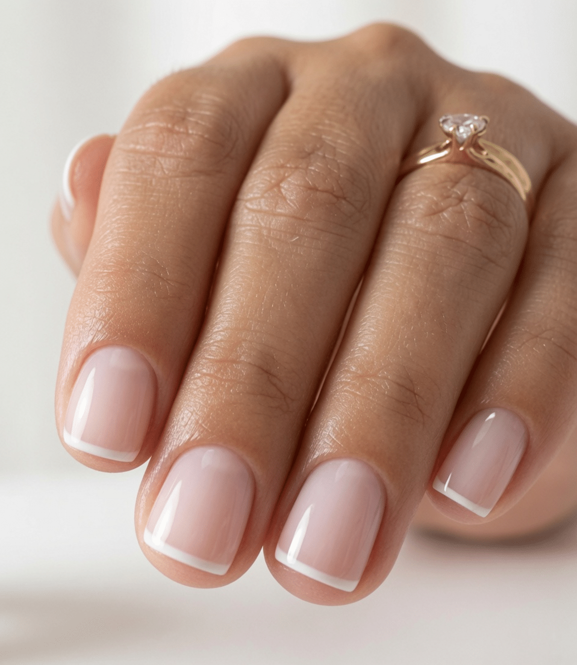 french tip nails almond