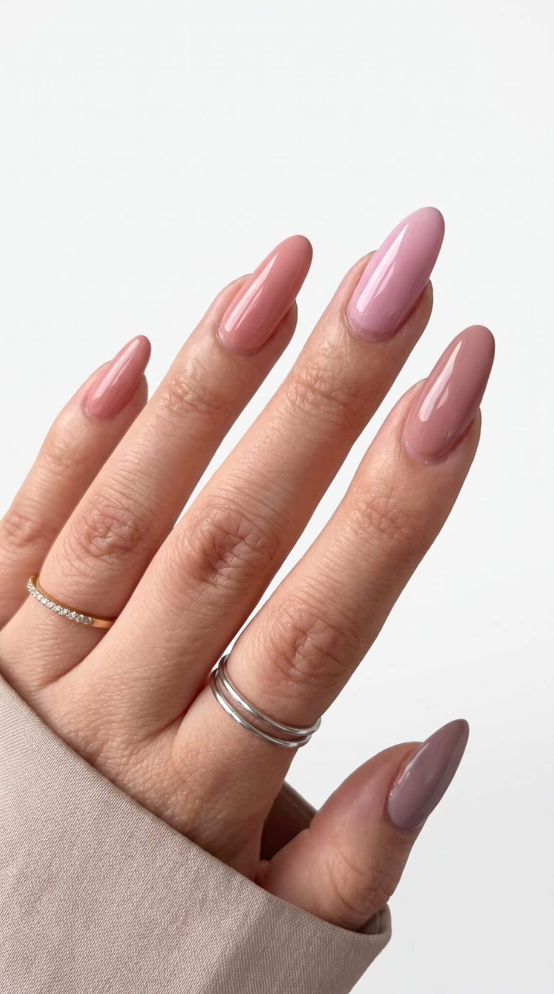 Brighter blush pink manicure selected as the Pinterest image