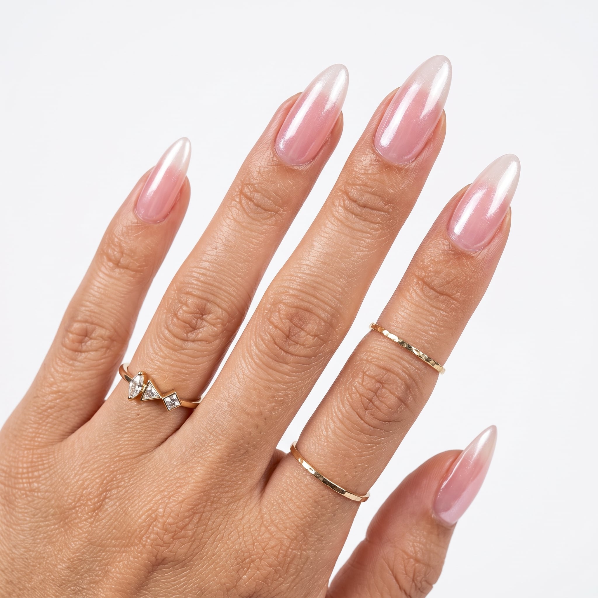 Pastel pink square nails with a smooth high-shine finish
