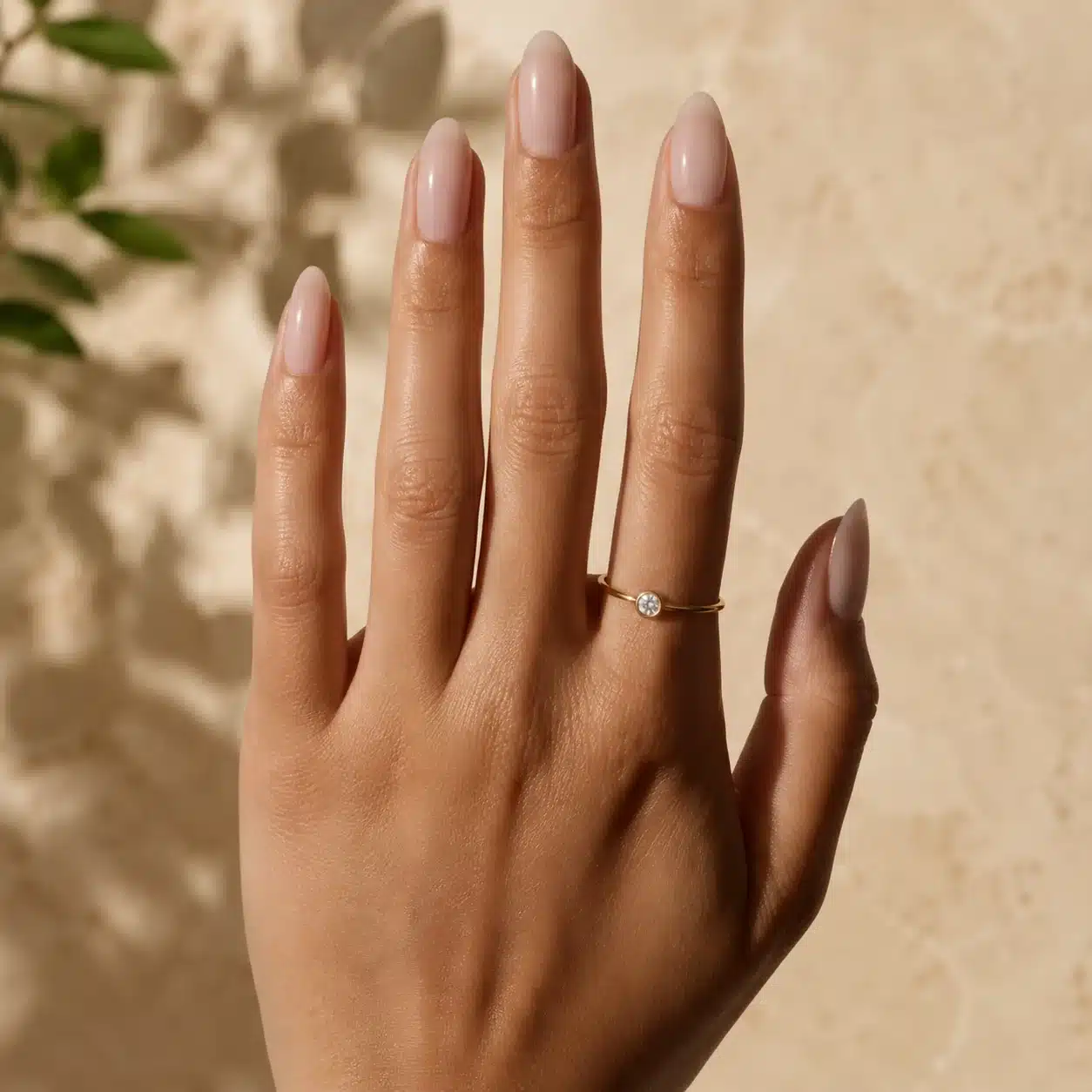 Milky Nude Nail Polish: 10 Soft Shades and Glossy Ideas 5 Warm beige milky nude nails on deep skin