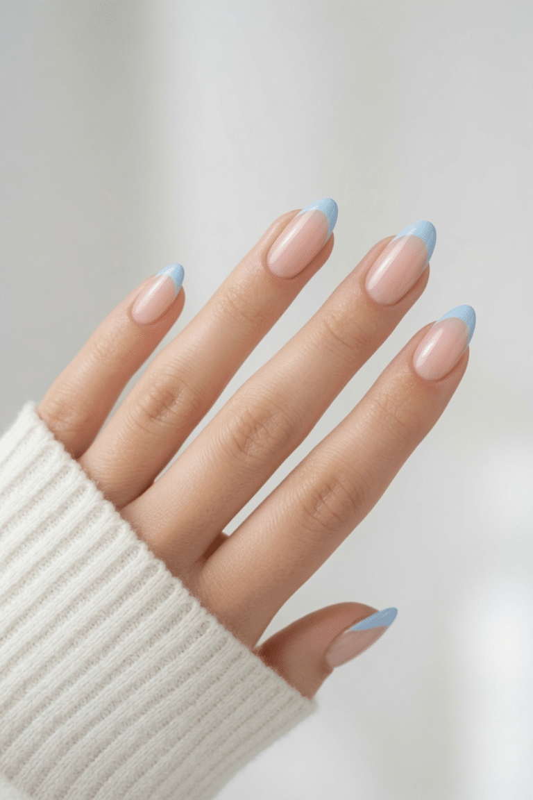 baby blue french tip