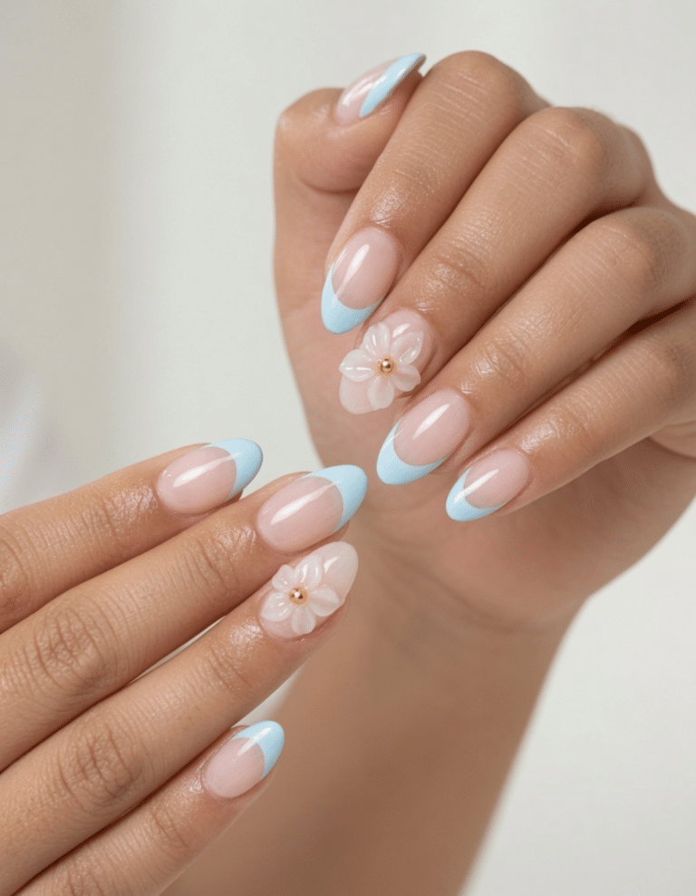 baby blue french tip