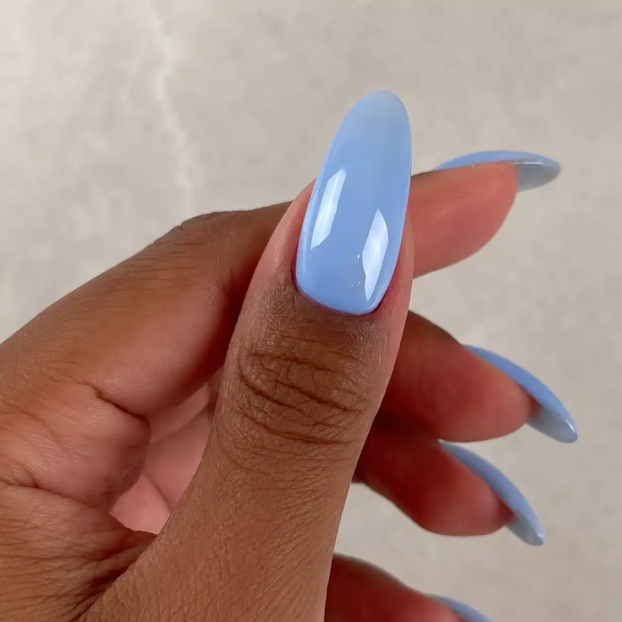 Milky Blue Nail Polish: 10 Soft Manicure Ideas to Try 10 Blue ombre accent nail with milky finish
