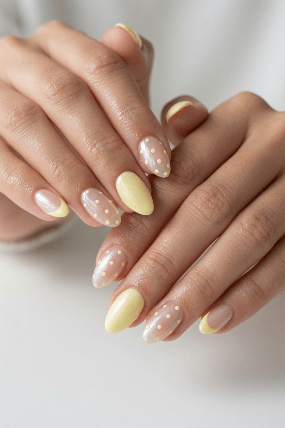 butter yellow nails with design