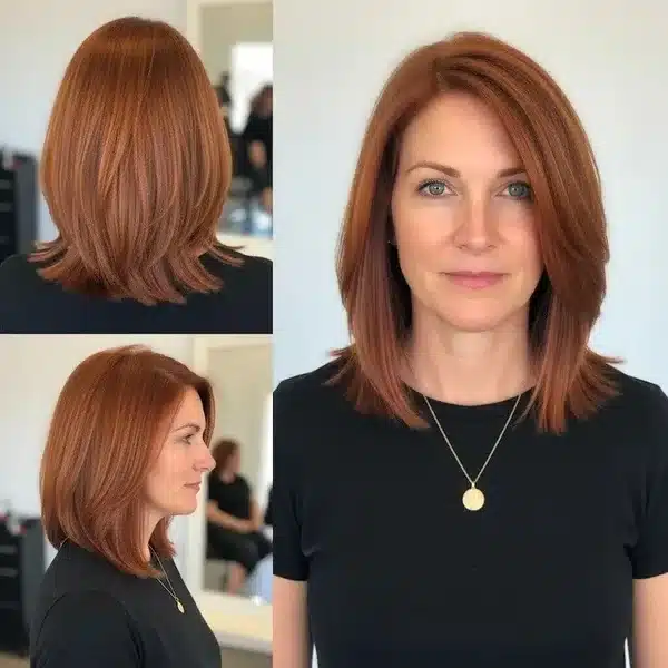32+ Hairstyles For Women Over 50 With Fine Hair 12 Hairstyles For Women Over 50 With Fine Hair - Straight Copper Lob
