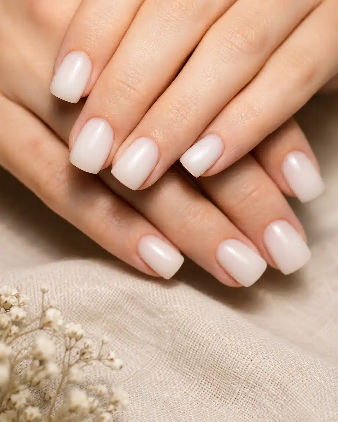 Best Milky White Nail Polish: Sheer White Shades for a Clean Manicure 7 Creamy milky white nails with clean glossy polish