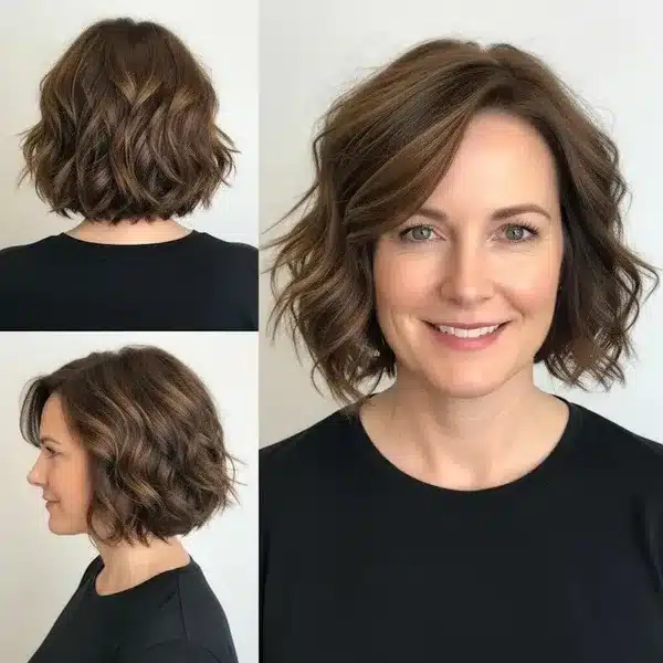 32+ Hairstyles For Women Over 50 With Fine Hair 21 Hairstyles For Women Over 50 With Fine Hair - Tousled Wavy Bob