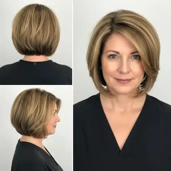 32+ Hairstyles For Women Over 50 With Fine Hair 3 Hairstyles For Women Over 50 With Fine Hair - Angled Bob With Blended Layers