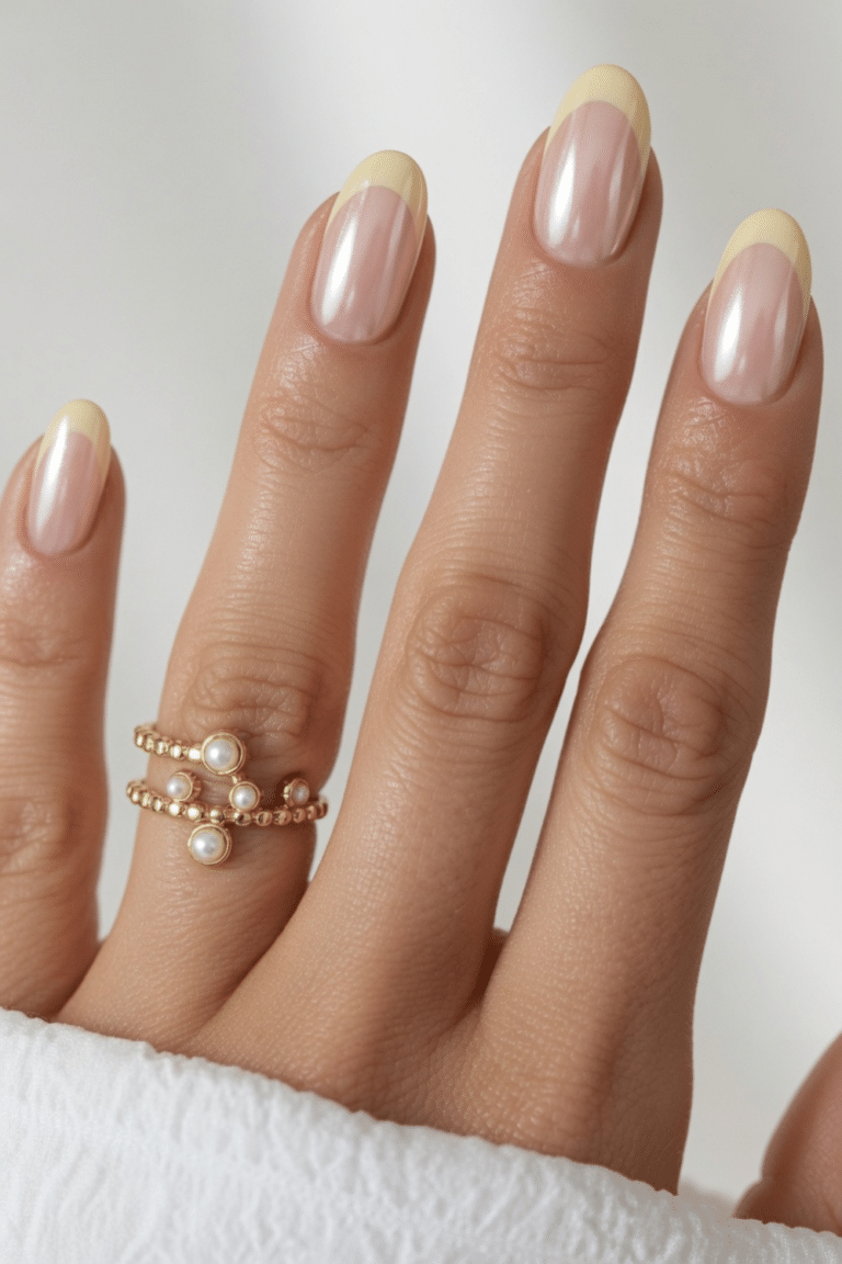 french tip nails with design