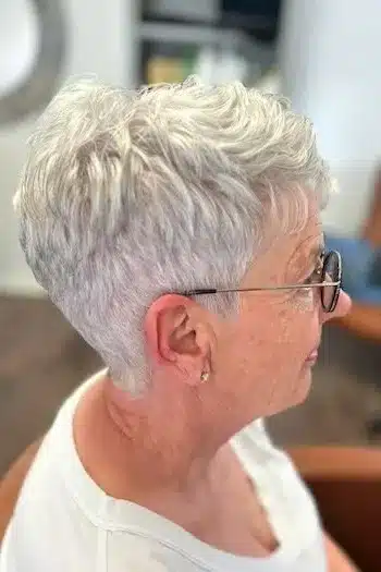 Piecey Silver Pixie With a Clean Nape