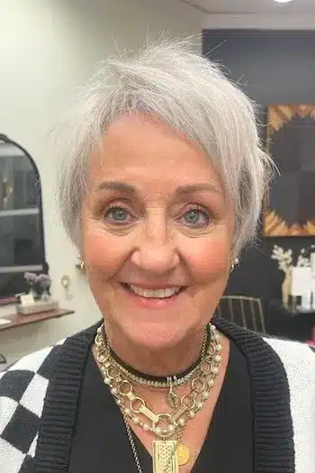 Tousled Silver Pixie With Airy Volume