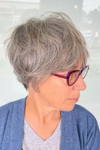 Layered Gray Pixie With Natural Dimension