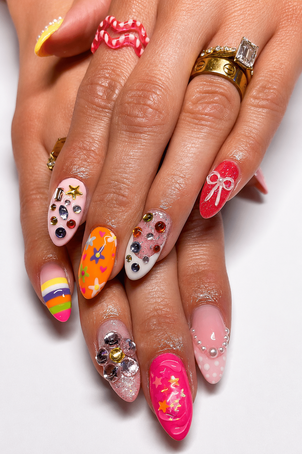 Cute summer nails 2026 trend mix with colorful glossy summer manicure ideas