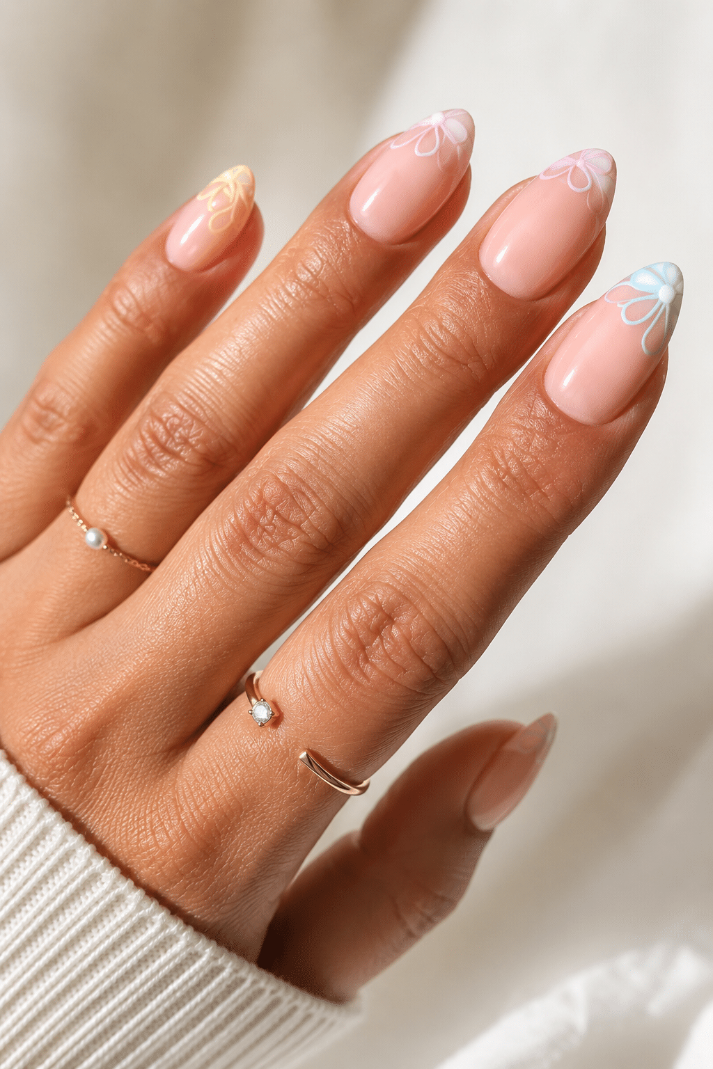Nearly naked glossy summer nails 2026 with clean sheer manicure finish