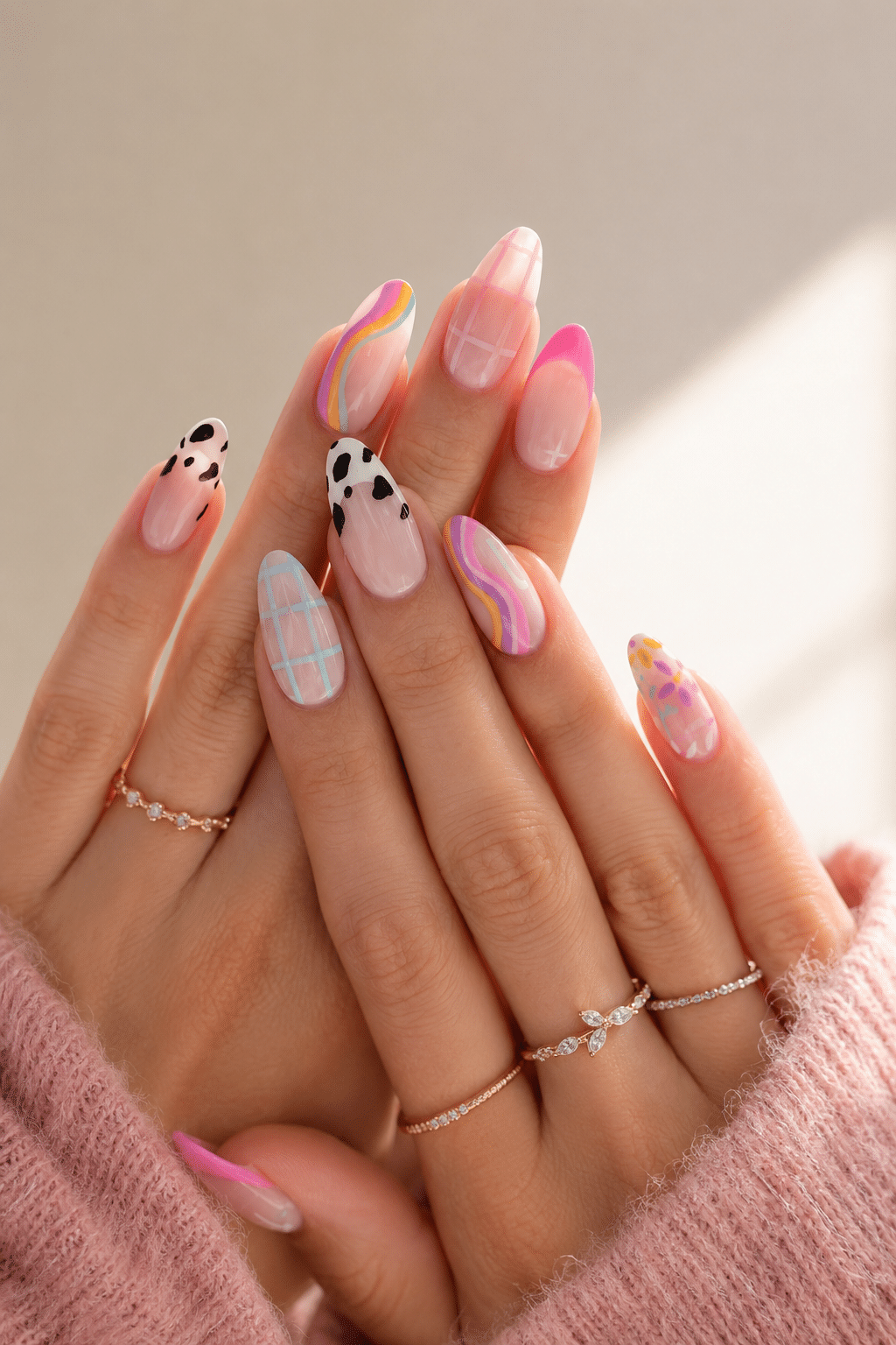 Pink bow cute summer nails 2026 with glossy coquette manicure details
