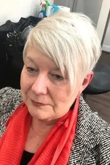Short Hairstyles for Women Over 70 With Fine Hair - Asymmetrical Pixie Hairstyle