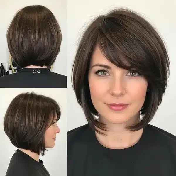 32+ Hairstyles For Women Over 50 With Fine Hair 9 Hairstyles For Women Over 50 With Fine Hair - Medium Bob With Side Part And Bangs