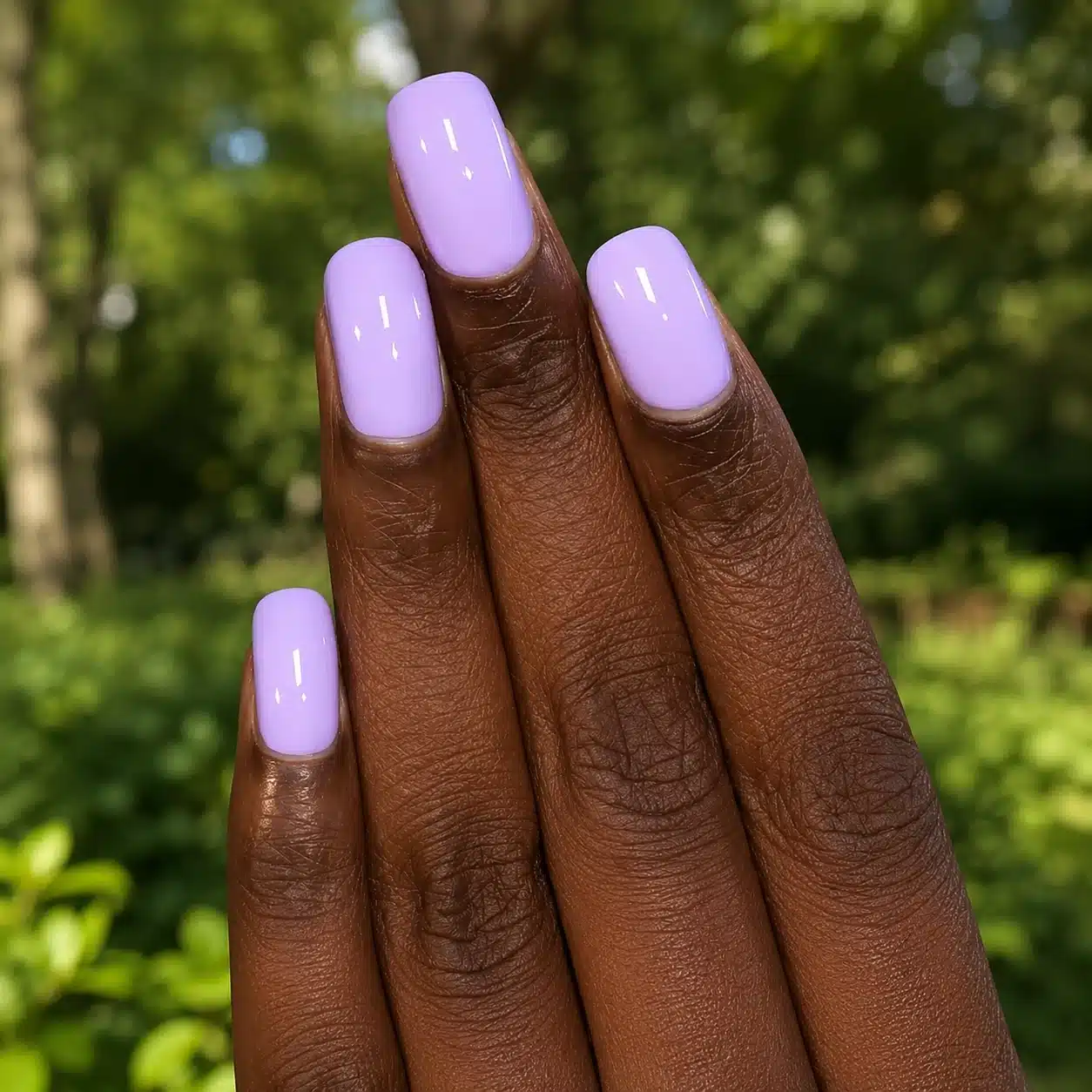 Milky Lavender Nail Polish: Soft Lavender Milk Nails to Try 8 Milky lavender nails in natural outdoor light