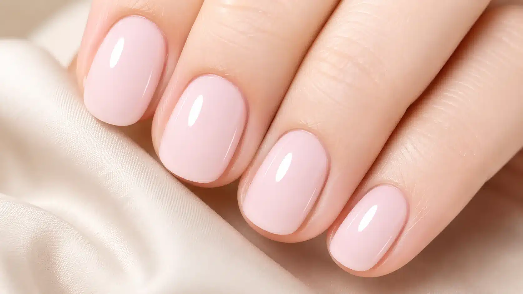 Milky Pink Gel Nail Polish: Soft Jelly Pink Gel Manicure Guide 10 Close up of smooth milky pink gel nail polish