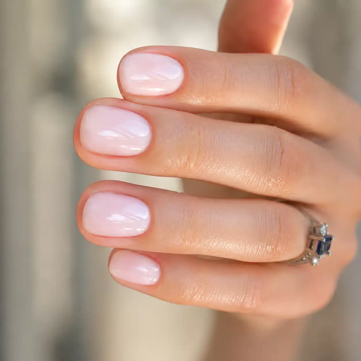 Milky Pink Gel Nail Polish: Soft Jelly Pink Gel Manicure Guide 6 Sheer short milky pink gel nails with glossy finish