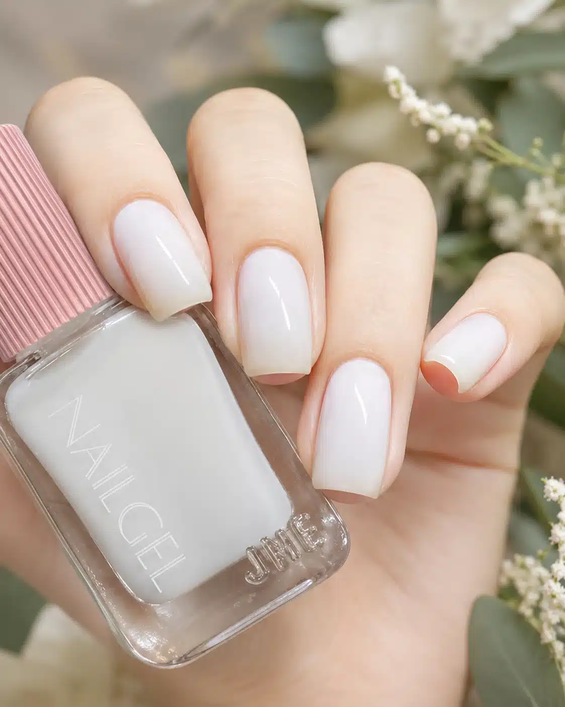 Best Milky White Nail Polish: Sheer White Shades for a Clean Manicure 10 Milky white polish bottle with clean white manicure