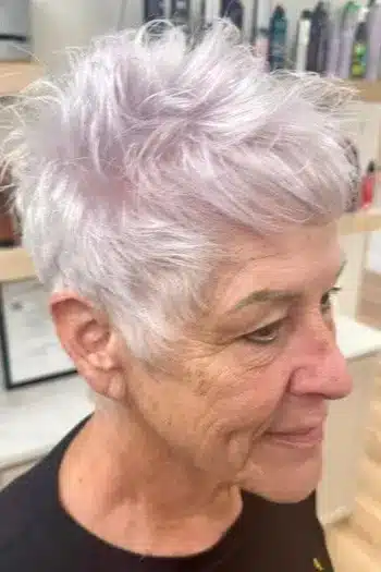 Short Hairstyles for Women Over 70 With Fine Hair - Lavender Pixie Hairstyle