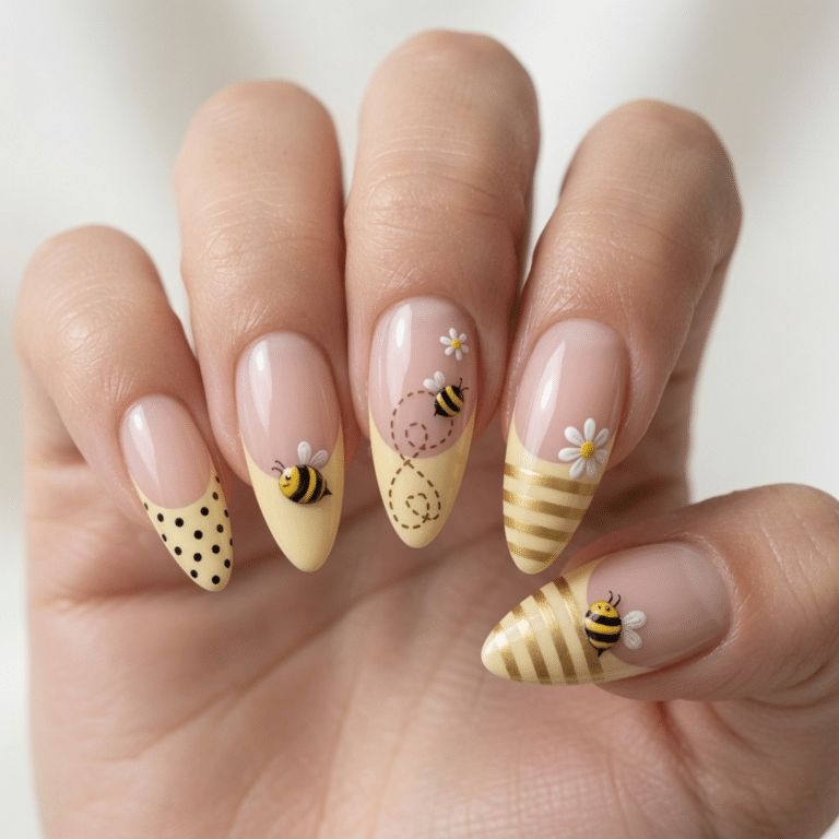pastel yellow french tip nails