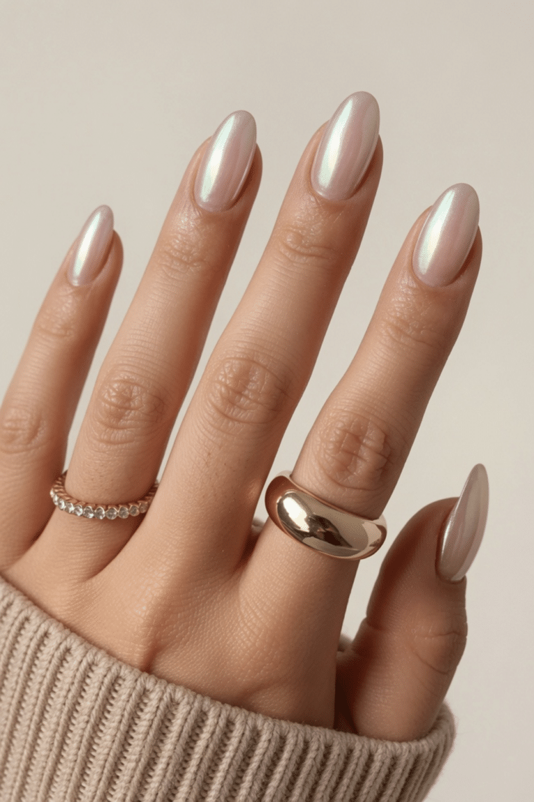 pearl chrome nails