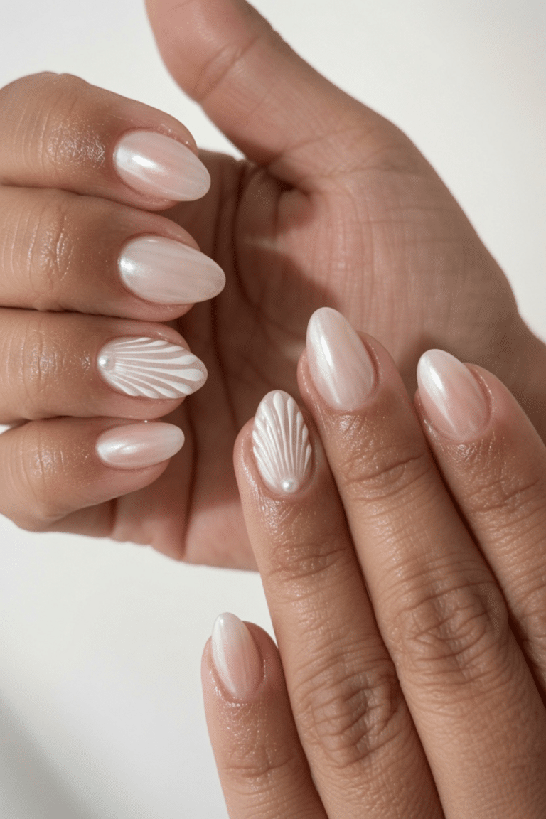 pearl chrome nails