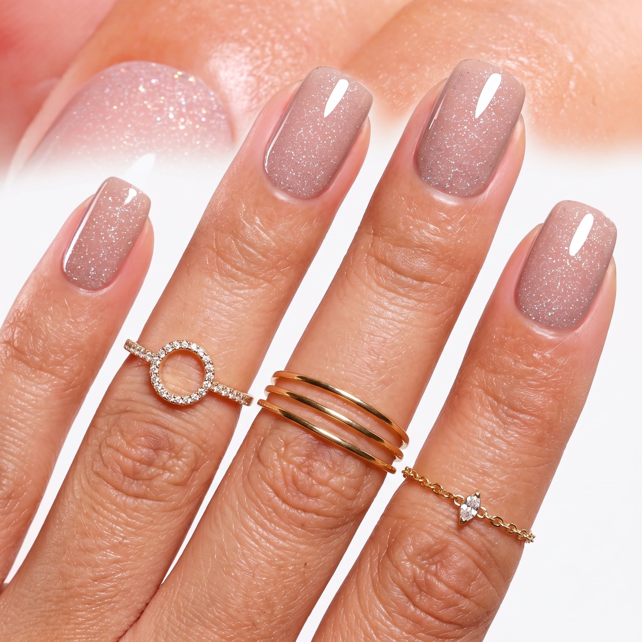 Pink Glitter Nail Polish on bright hot pink nails with a sparkling finish