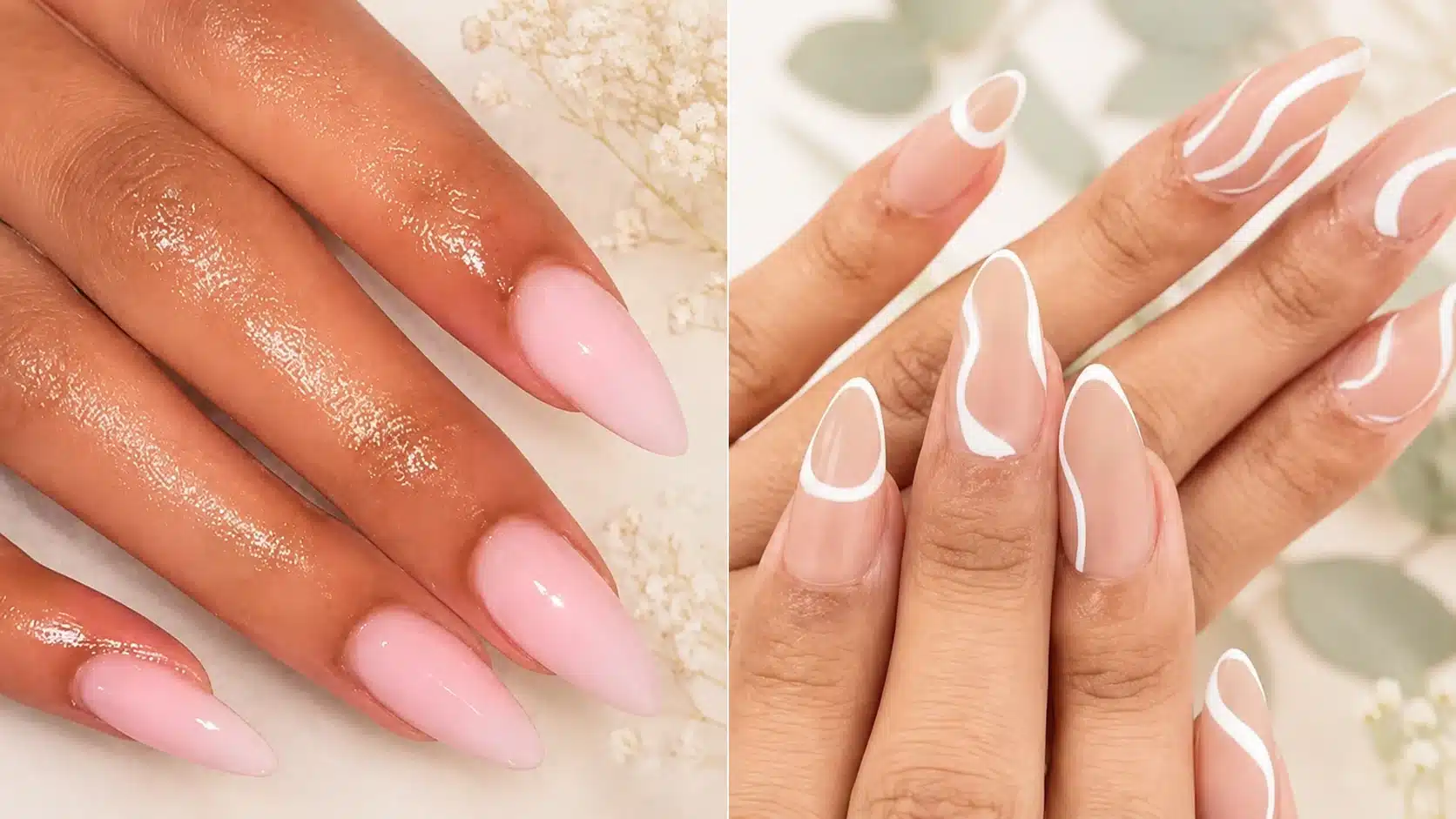 Almond Nail Tips: How to Choose, Size & Apply Them 8 Pink and white almond nail tip design ideas
