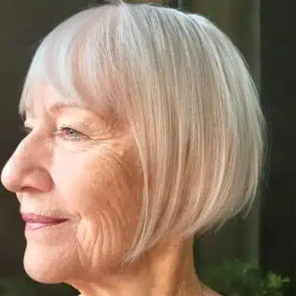 Short Hairstyles for Women Over 70 With Fine Hair - Short Wispy Bob With Bangs Hairstyle