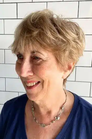 Golden Tousled Pixie With Bangs