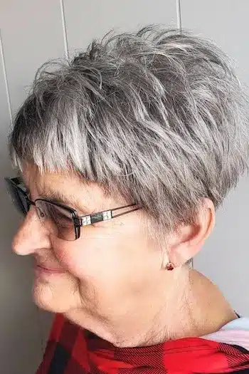 Silver Pixie With Cropped Bangs