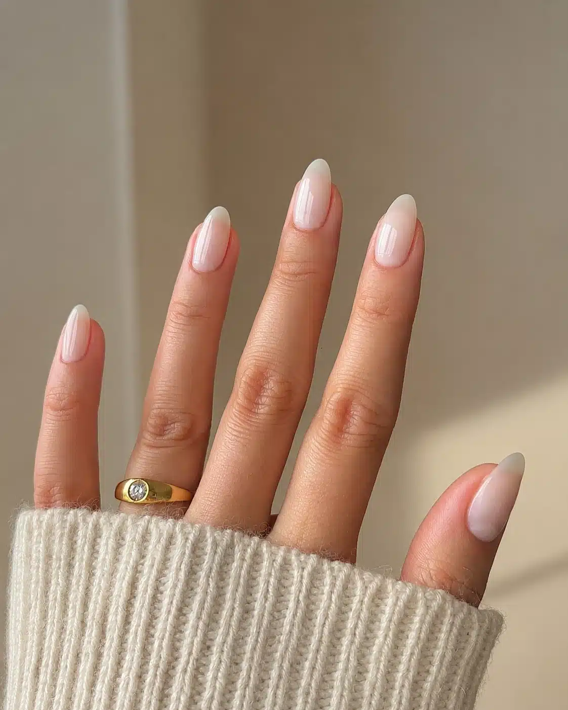Sheer Milky Nail Polish: Shades, Application Tips, and Chic Ideas 8 Sheer milky polish on almond shaped nails