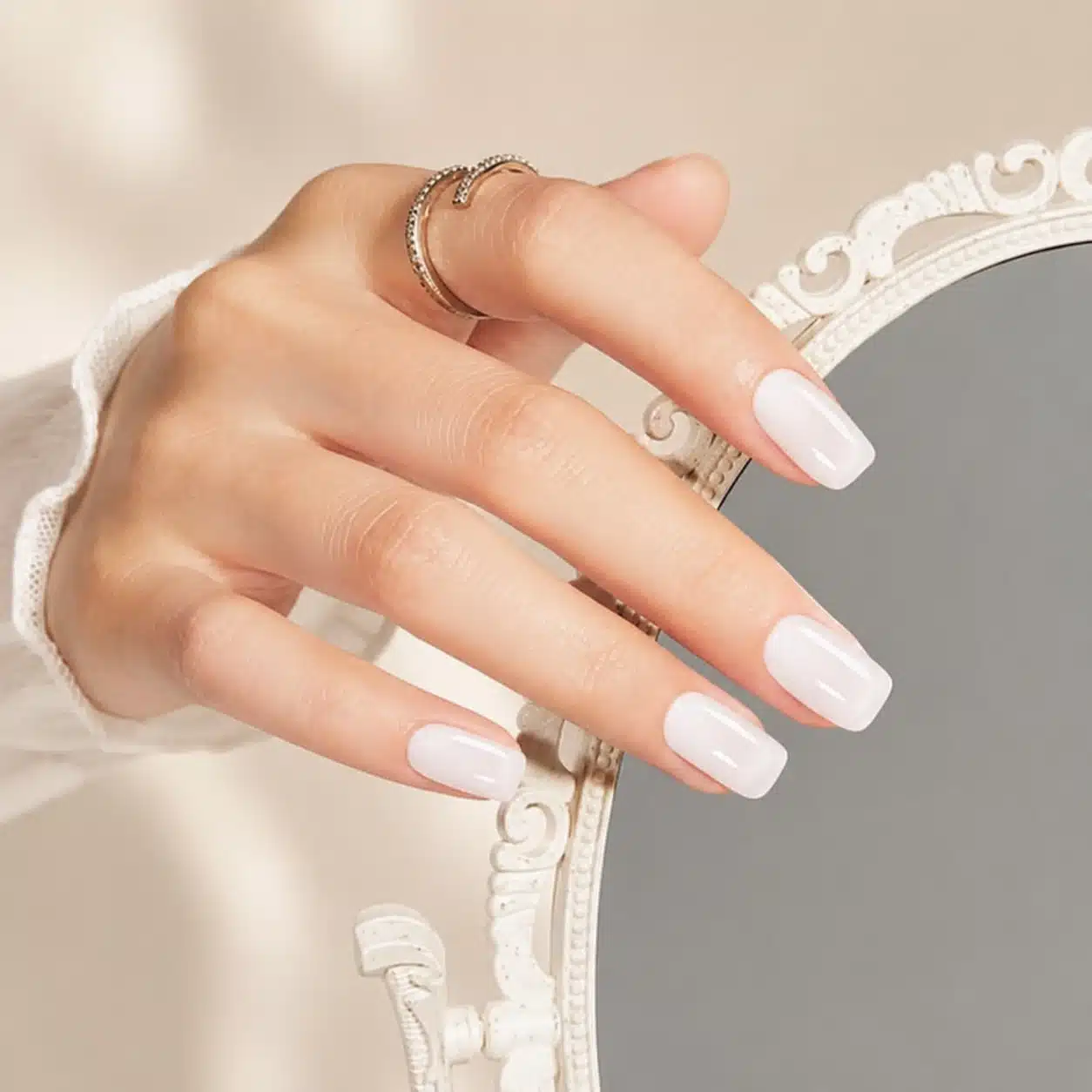Sheer Milky Nail Polish: Shades, Application Tips, and Chic Ideas 10 Short nails with sheer milky polish