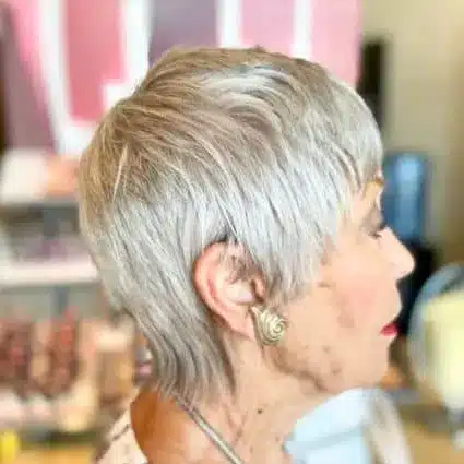 Short Hairstyles for Women Over 70 With Fine Hair - Layered Pixie With Tapered Back Hairstyle