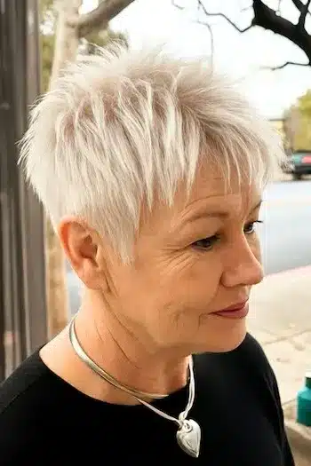 Short Hairstyles for Women Over 70 With Fine Hair - Piecey Spiky Pixie Hairstyle