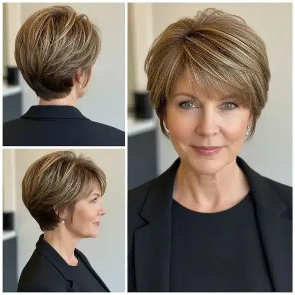 32+ Hairstyles For Women Over 50 With Fine Hair 22 Hairstyles For Women Over 50 With Fine Hair - Volumized Pixie With Bangs And Flipped Ends