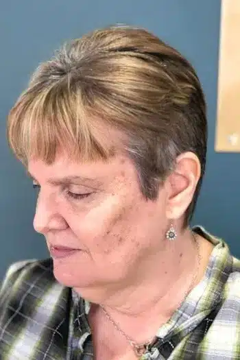 Short Brunette Pixie With a Light Fringe