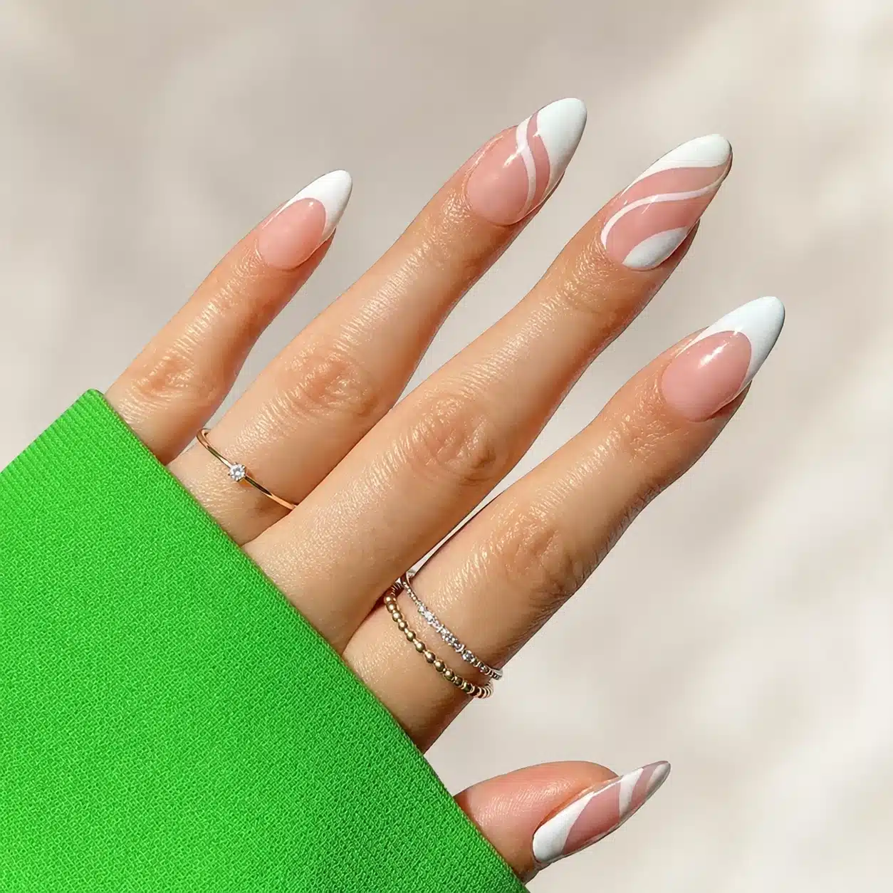 Almond vs Coffin Nails: Which Shape Is Right for You? 3 White French almond shaped nails