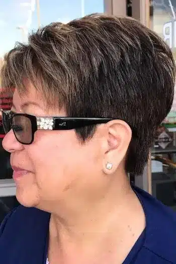 Dark Brunette Pixie With Subtle Ribbons