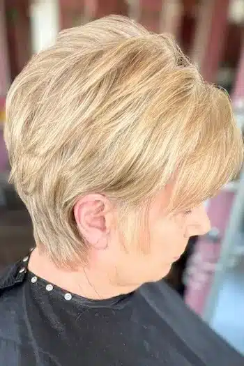 Honey Blonde Pixie With Rounded Volume