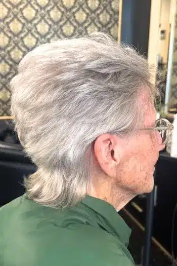 Short Hairstyles for Women Over 70 With Fine Hair - Short Gray Mullet Hairstyle