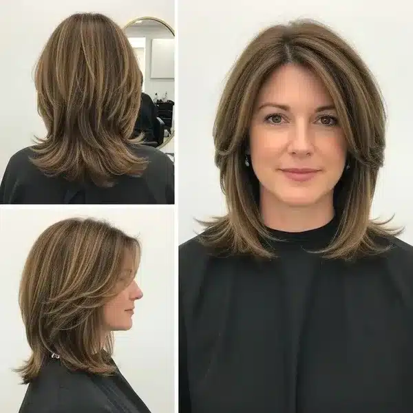 32+ Hairstyles For Women Over 50 With Fine Hair 24 Hairstyles For Women Over 50 With Fine Hair - Layered Straight Medium-Length Hair Cut For Volume