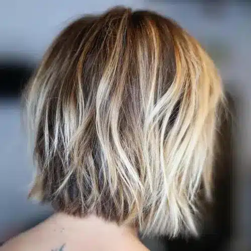 Shaggy Blonde Balayage Bob