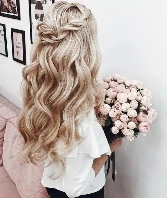 Twisted Half-Up Style — wedding hairstyles for brides with long hair
