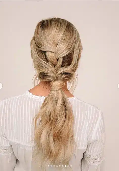 Braided Low Ponytail — wedding hairstyles for brides with long hair