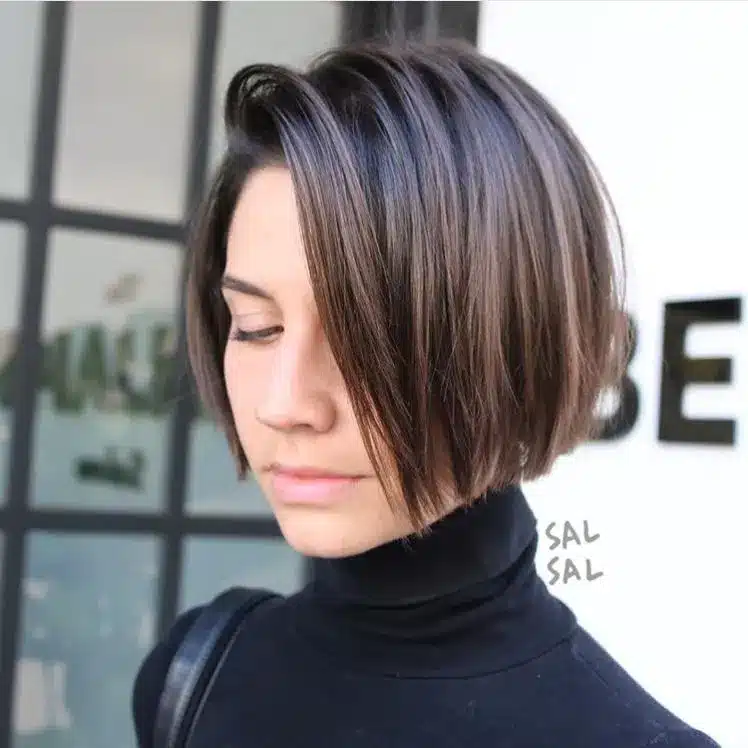 Modern bob with sleek finish, among the 35 short brown hairstyles you'll be seeing everywhere
