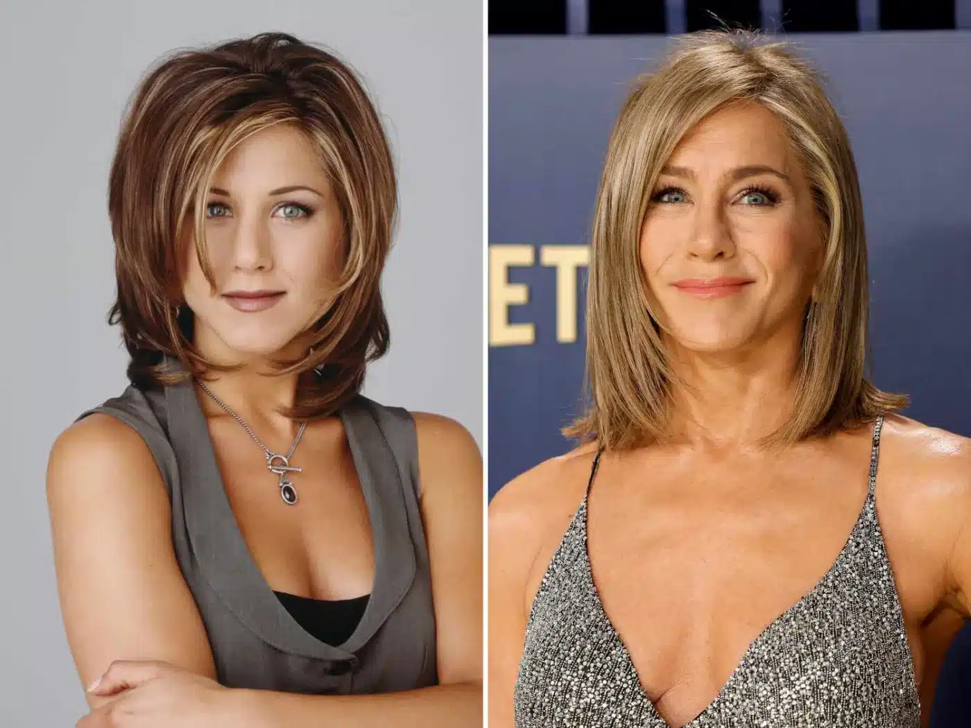 Jennifer Aniston sporting the iconic Rachel bob from 13 '90s Bob Trends That Still Look Fresh Today